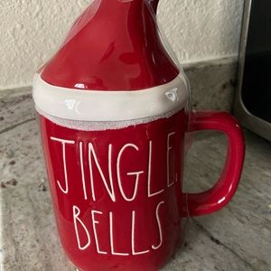 Rae Dunn Jingle Bells Mug with topper